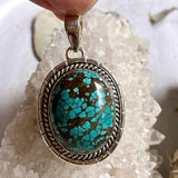 Tibetan Turquoise oval pendant KPGJ3206 - Nature's Magick