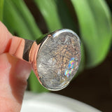 Tourmaline in quartz faceted oval ring s.10 KRGJ1862 - Nature's Magick