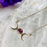 Triple Moon Goddess Silver Necklace - Nature's Magick