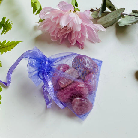 Tumbled Stone - Red Rose Quartz Gift Bags LQT - Nature's Magick