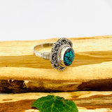 Turquoise oval cabochon ring with detailed setting s.8.5 KRGJ168 - Nature's Magick