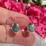 Turquoise oval cabochon stud earrings KEGJ1075 - Nature's Magick