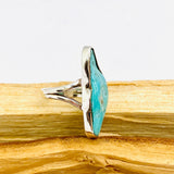 Turquoise polished freeform ring with split band s.6 KRGJ392 - Nature's Magick