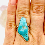 Turquoise polished freeform ring with split band s.6 KRGJ392 - Nature's Magick