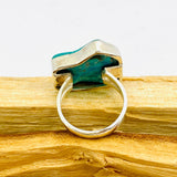 Turquoise polished freeform ring with split band s.8 KRGJ834 - Nature's Magick