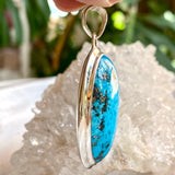 Turquoise with Pyrite oval pendant KPGJ2685 - Nature's Magick
