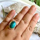 Turquoise with Pyrite oval ring s.11 KRGJ2031 - Nature's Magick