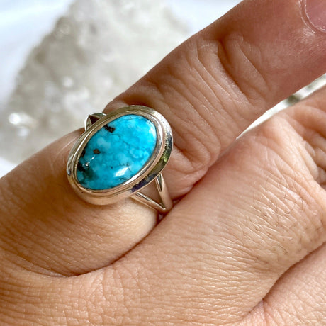 Turquoise with Pyrite oval ring s.7 KRGJ2024 - Nature's Magick